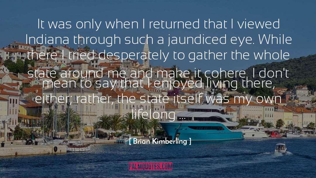 Brian Kimberling Quotes: It was only when I