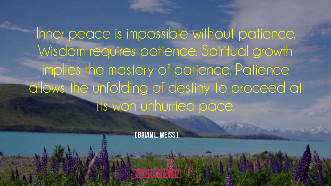 Brian L. Weiss Quotes: Inner peace is impossible without