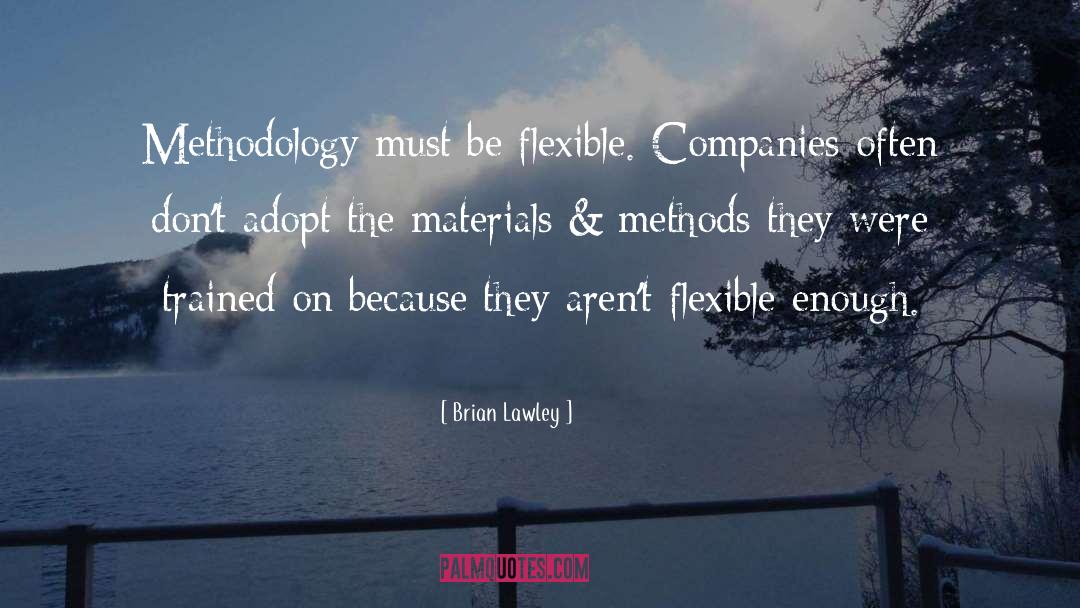 Brian Lawley Quotes: Methodology must be flexible. Companies
