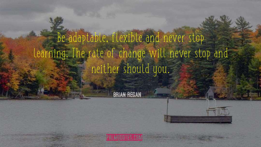 Brian Regan Quotes: Be adaptable, flexible and never