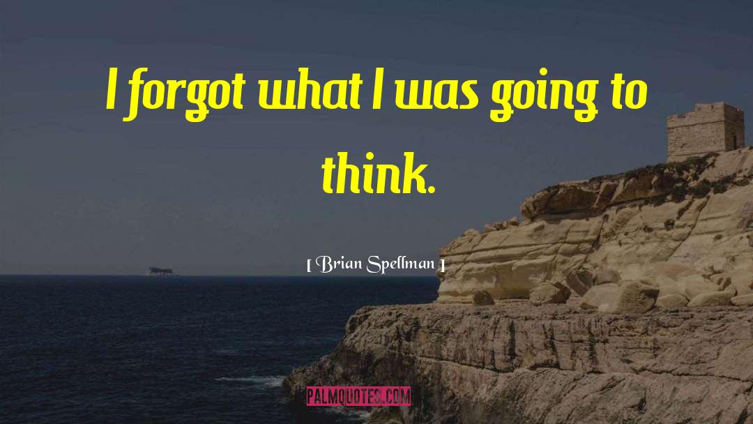 Brian Spellman Quotes: I forgot what I was