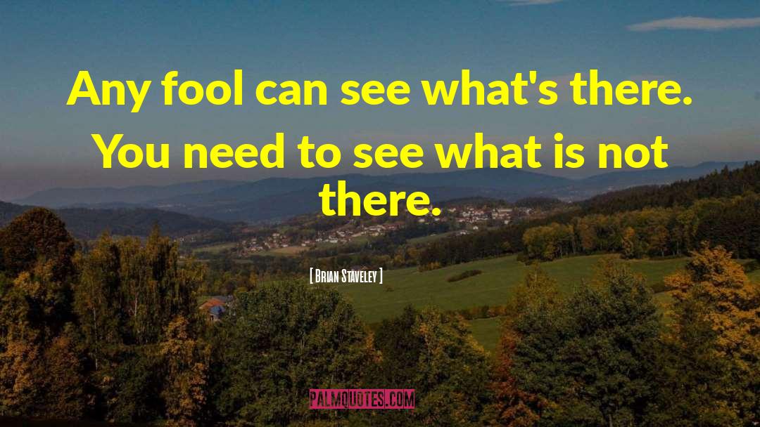 Brian Staveley Quotes: Any fool can see what's