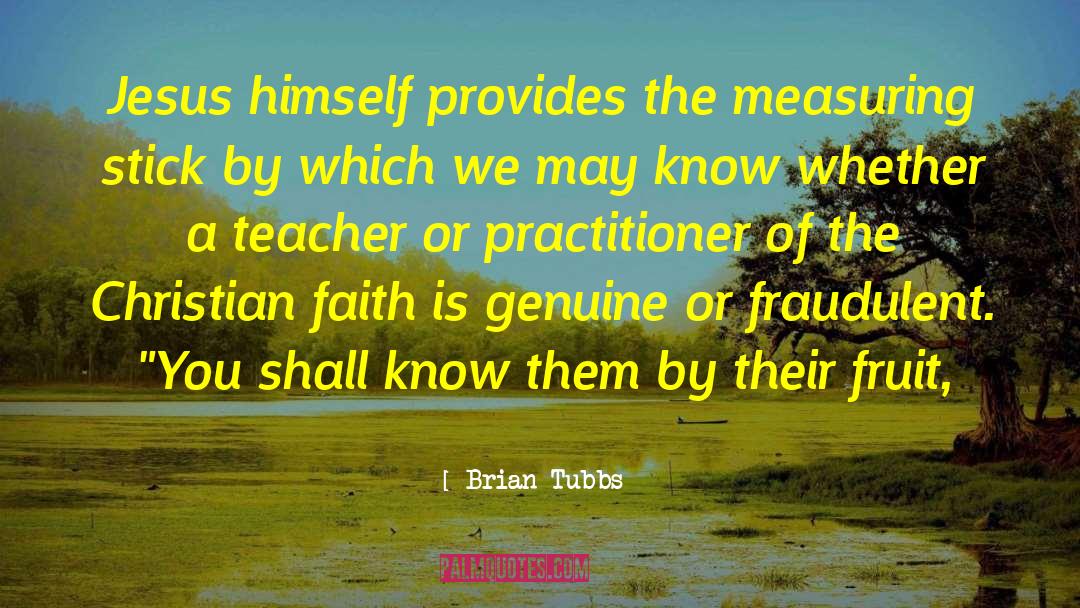 Brian Tubbs Quotes: Jesus himself provides the measuring