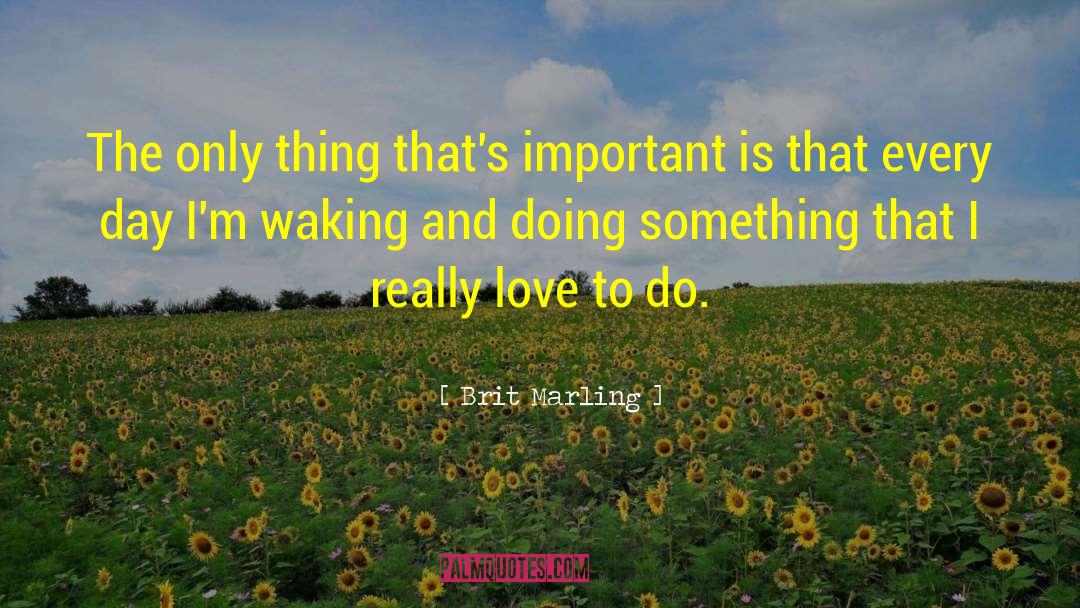 Brit Marling Quotes: The only thing that's important