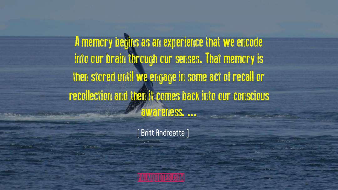 Britt Andreatta Quotes: A memory begins as an