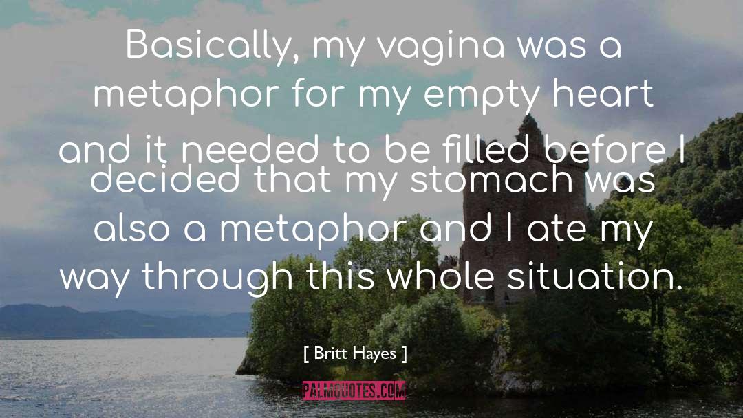 Britt Hayes Quotes: Basically, my vagina was a
