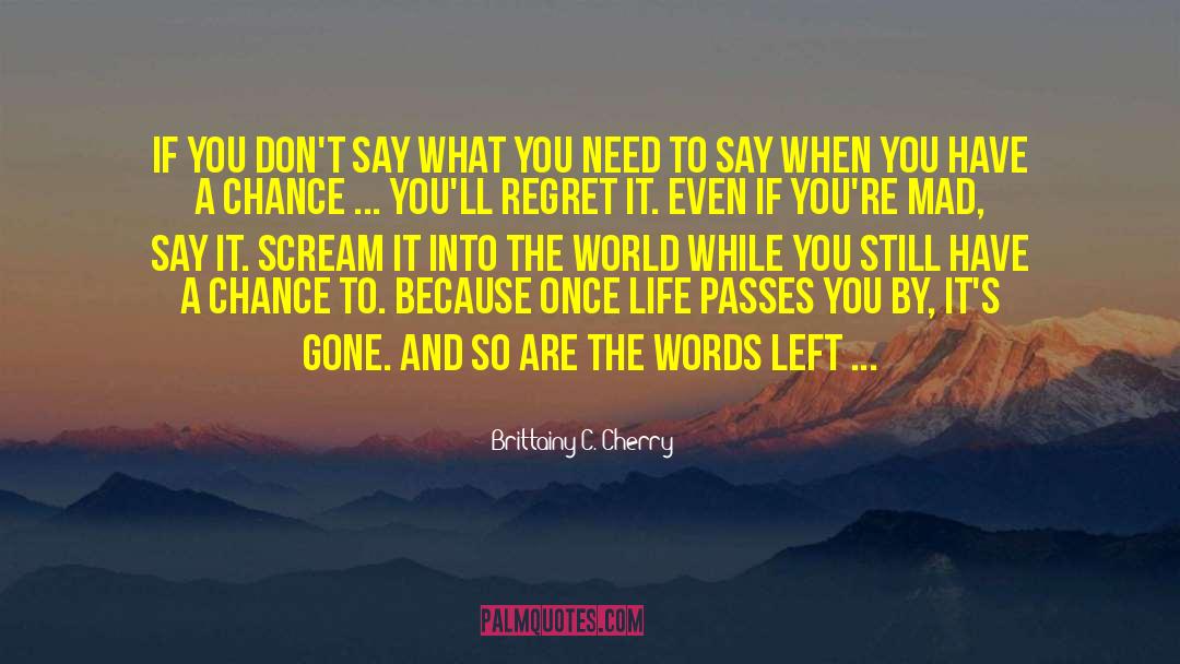 Brittainy C. Cherry Quotes: If you don't say what