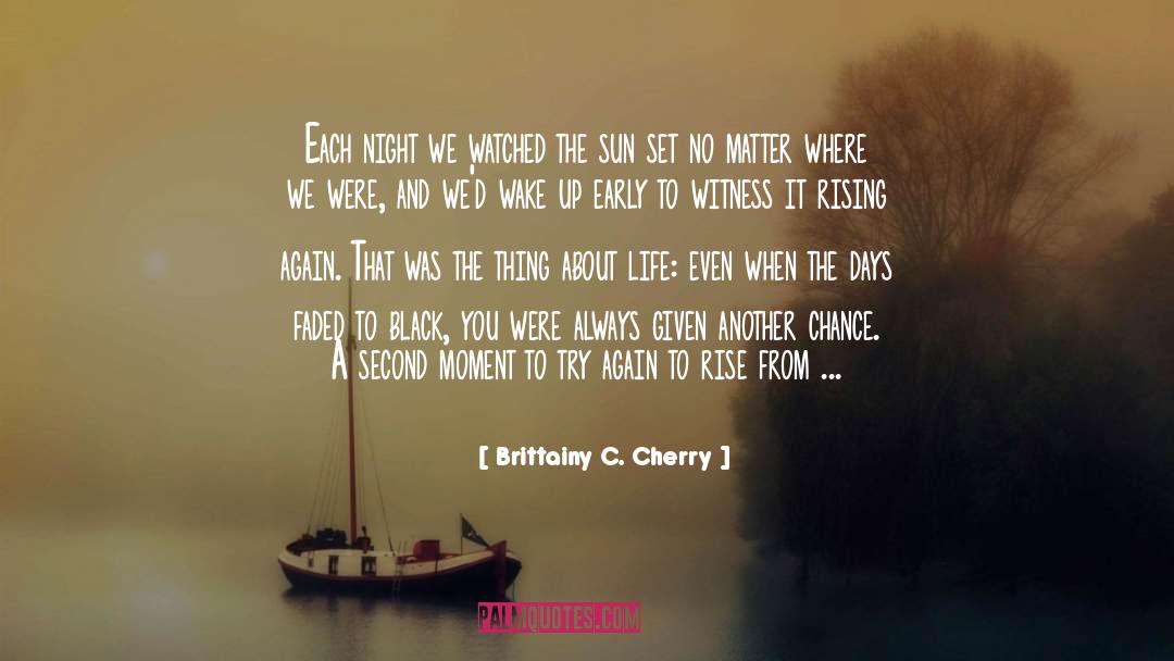 Brittainy C. Cherry Quotes: Each night we watched the