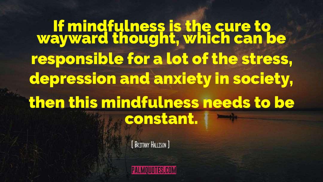 Brittany Hallison Quotes: If mindfulness is the cure