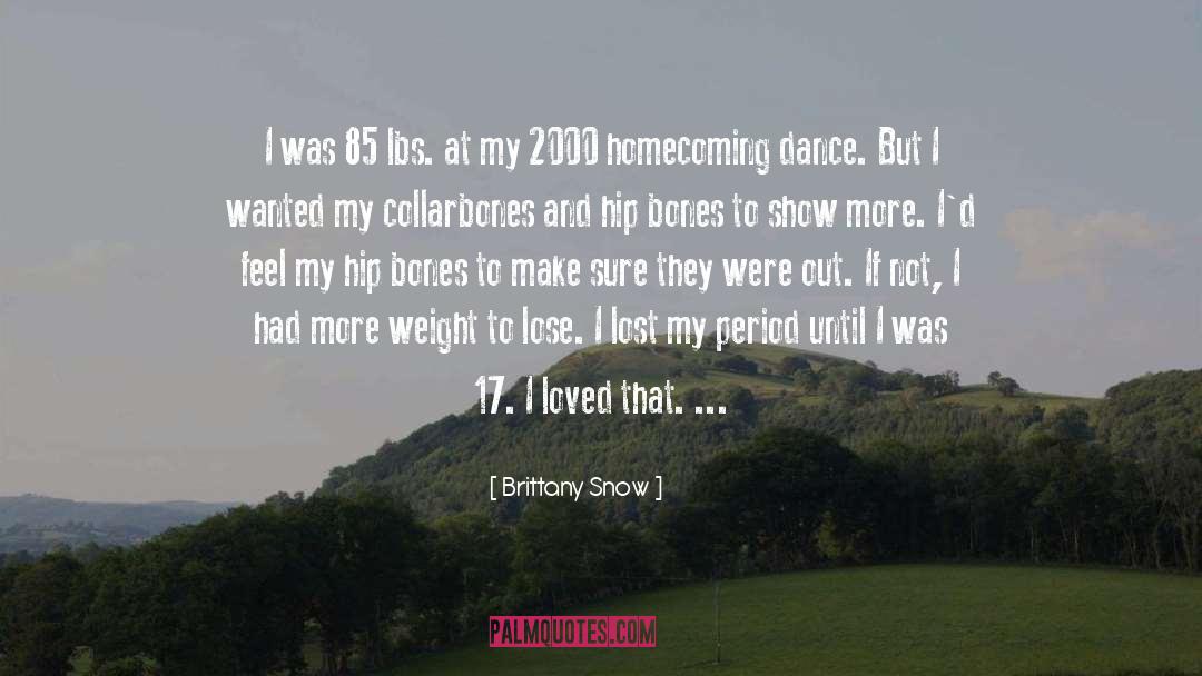 Brittany Snow Quotes: I was 85 lbs. at