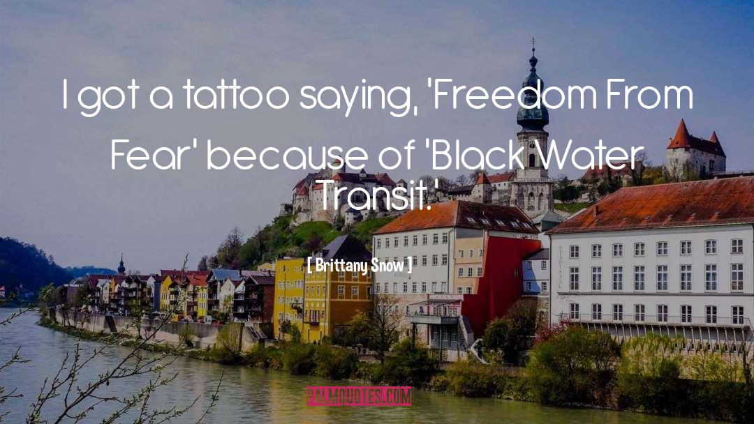 Brittany Snow Quotes: I got a tattoo saying,