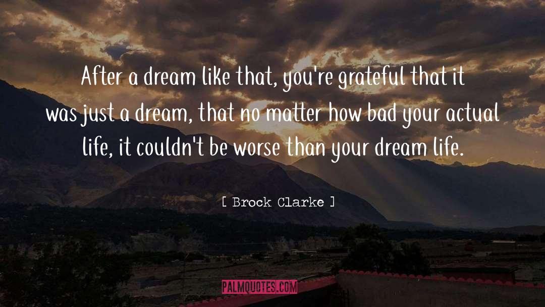 Brock Clarke Quotes: After a dream like that,