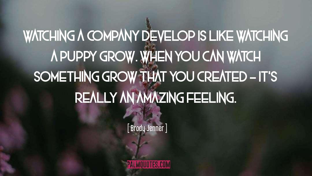 Brody Jenner Quotes: Watching a company develop is