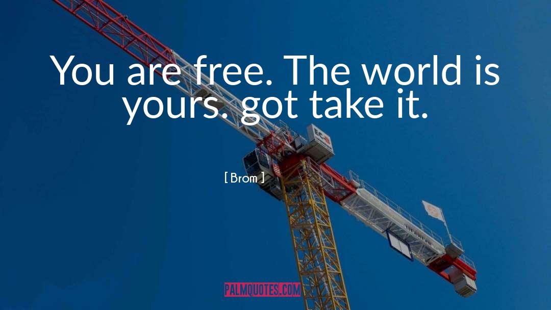Brom Quotes: You are free. The world