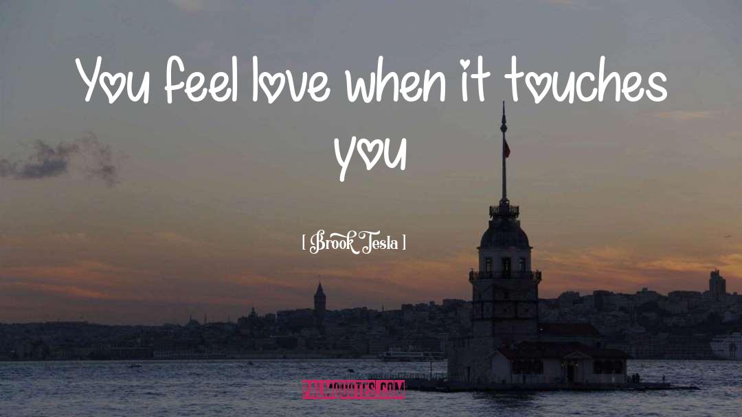 Brook Tesla Quotes: You feel love when it