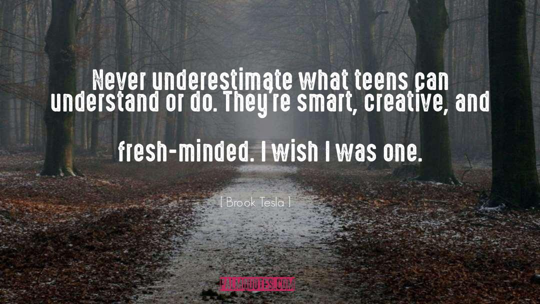 Brook Tesla Quotes: Never underestimate what teens can