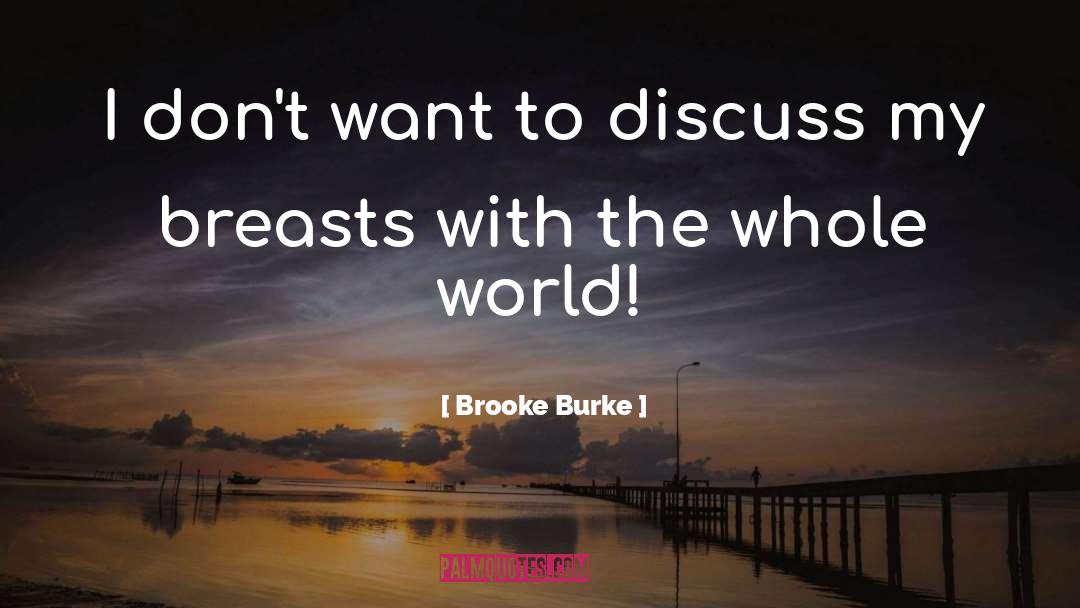 Brooke Burke Quotes: I don't want to discuss