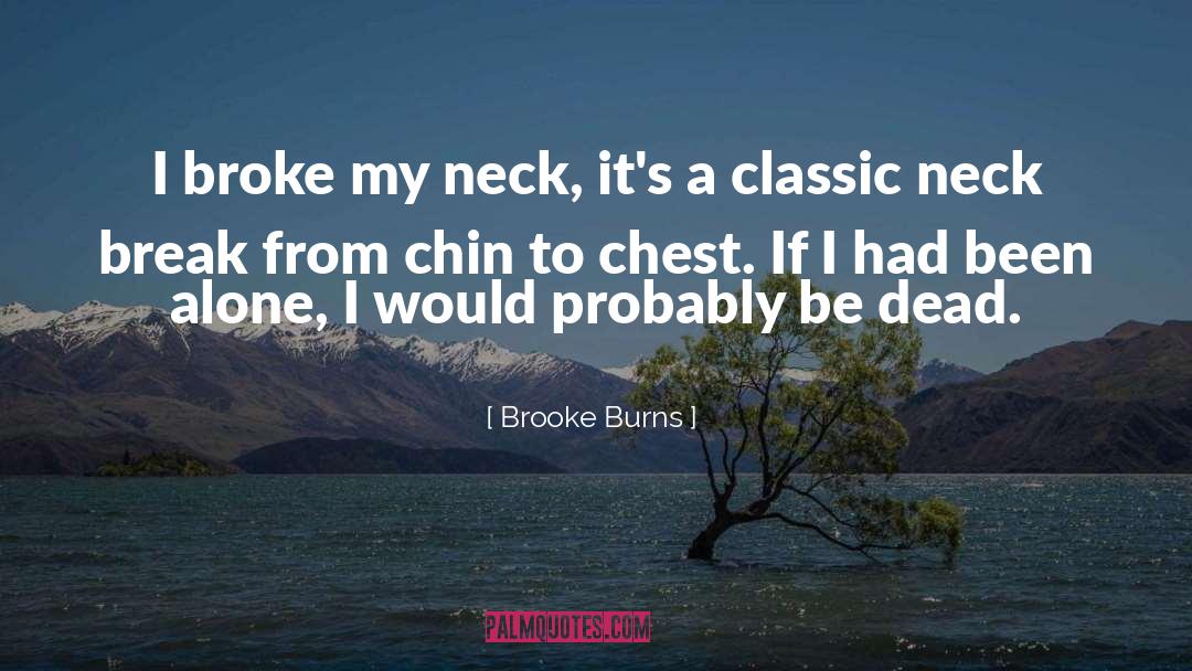 Brooke Burns Quotes: I broke my neck, it's