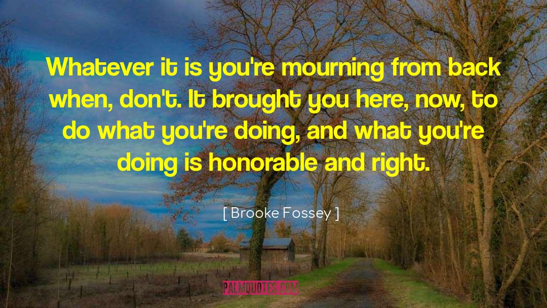 Brooke Fossey Quotes: Whatever it is you're mourning