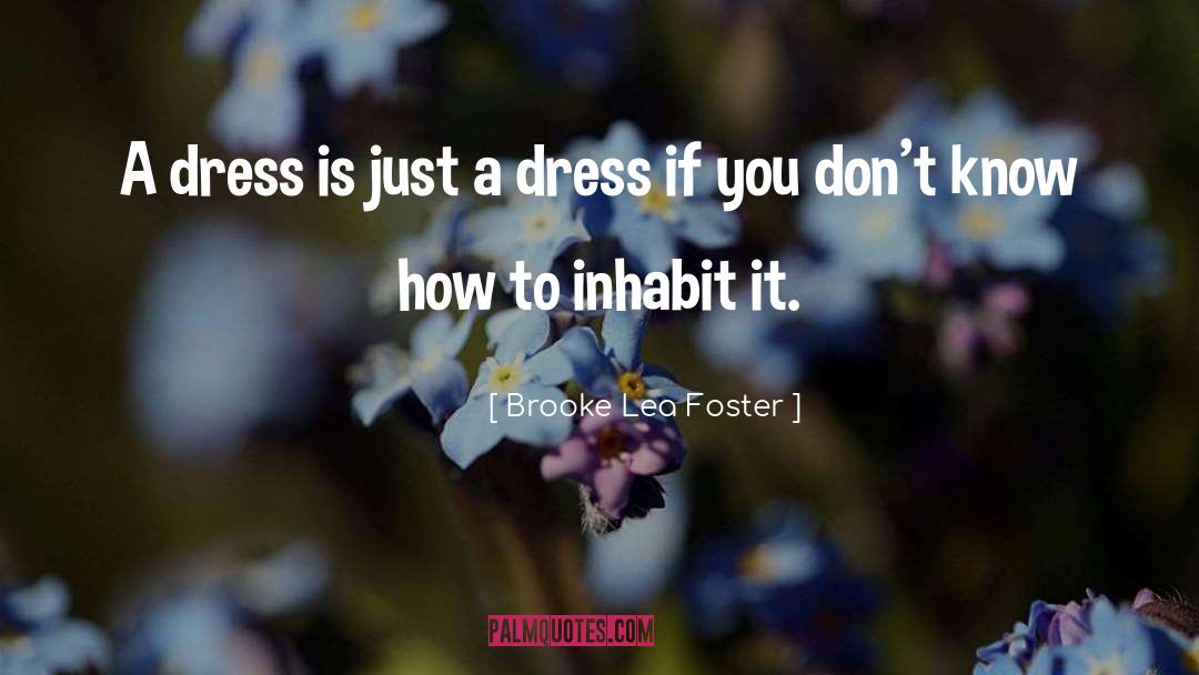 Brooke Lea Foster Quotes: A dress is just a