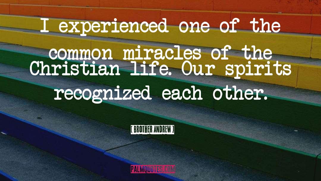 Brother Andrew Quotes: I experienced one of the