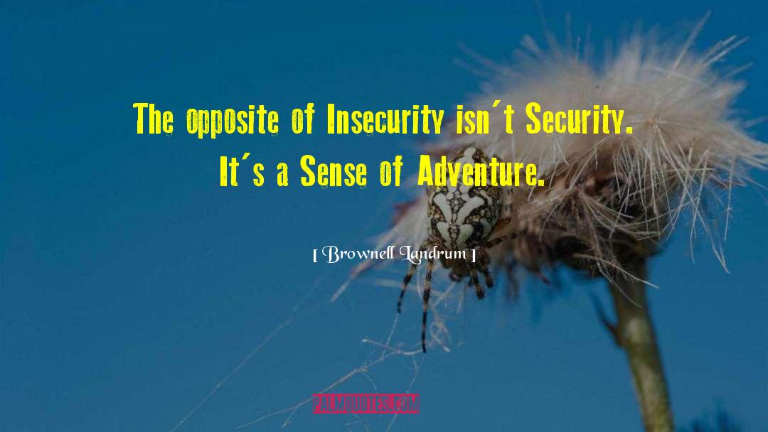 Brownell Landrum Quotes: The opposite of Insecurity isn't