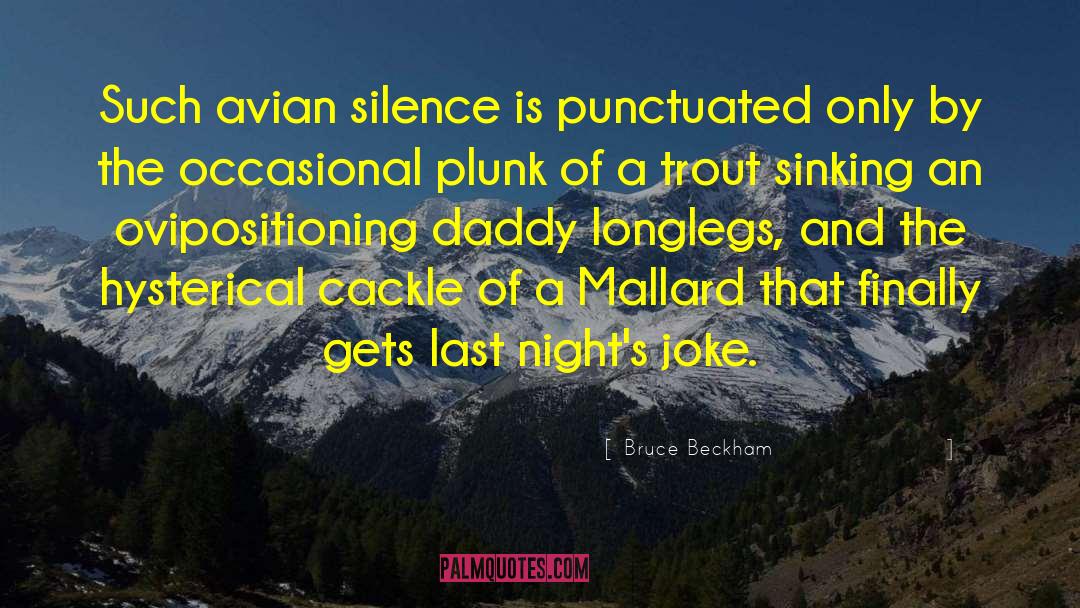 Bruce Beckham Quotes: Such avian silence is punctuated