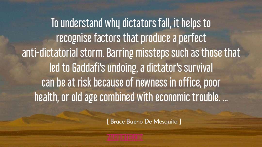 Bruce Bueno De Mesquita Quotes: To understand why dictators fall,