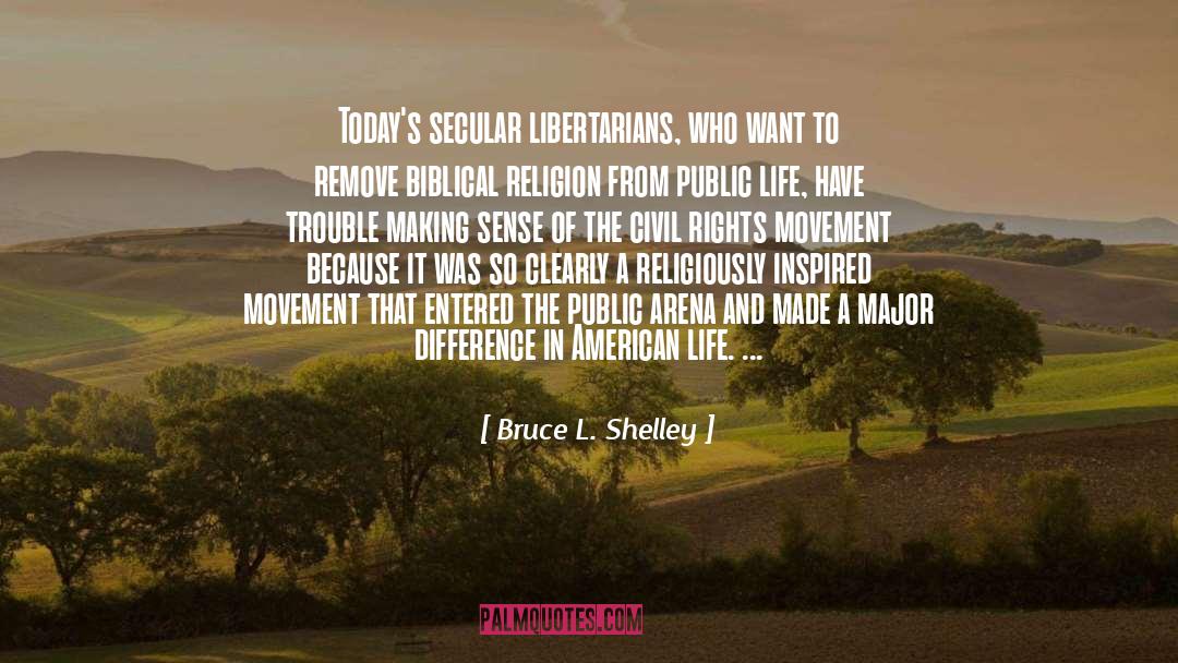 Bruce L. Shelley Quotes: Today's secular libertarians, who want