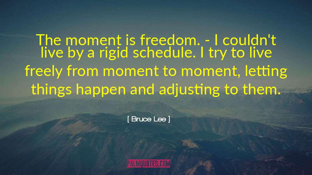 Bruce Lee Quotes: The moment is freedom. -