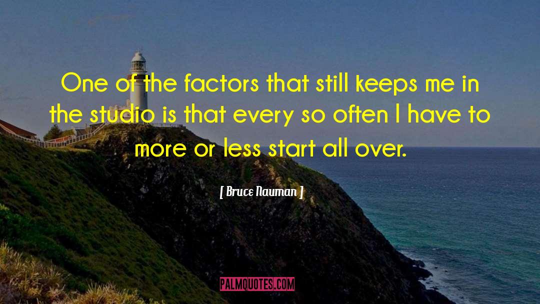 Bruce Nauman Quotes: One of the factors that