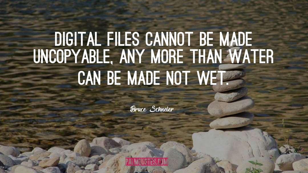 Bruce Schneier Quotes: Digital files cannot be made