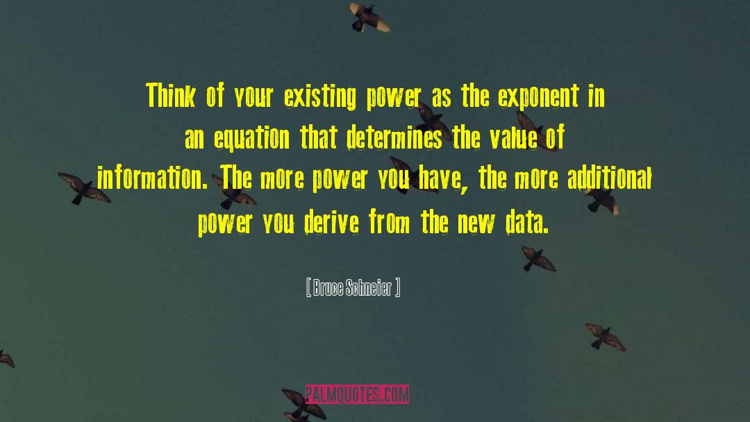 Bruce Schneier Quotes: Think of your existing power