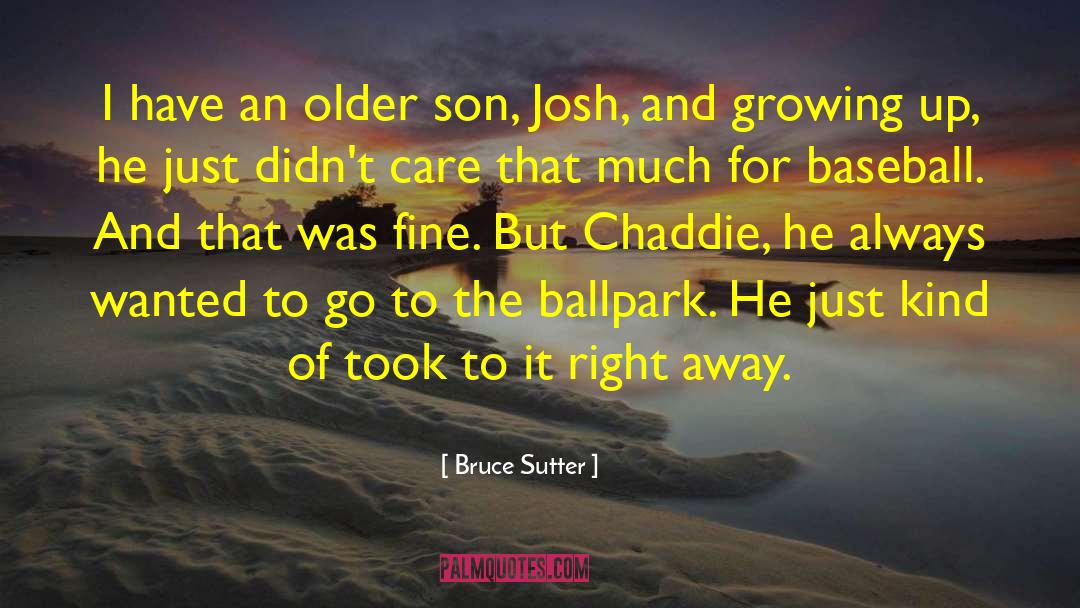 Bruce Sutter Quotes: I have an older son,