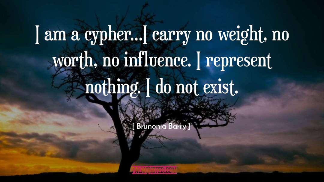 Brunonia Barry Quotes: I am a cypher...I carry