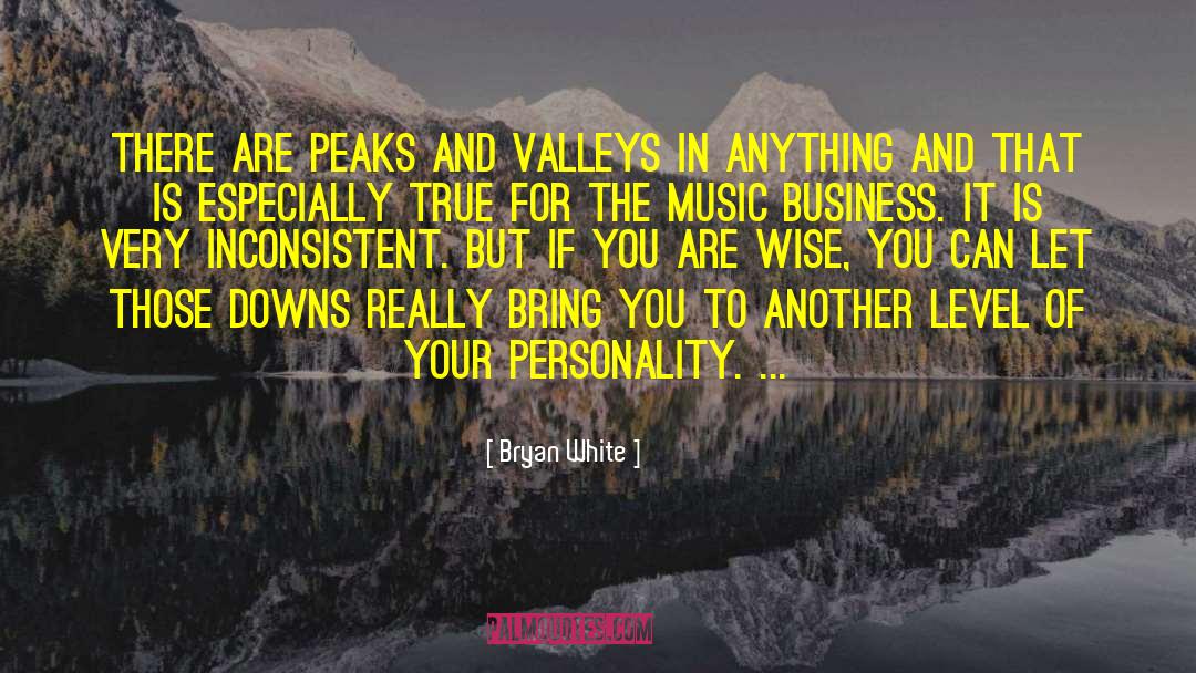 Bryan White Quotes: There are peaks and valleys