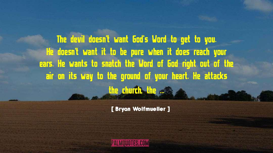 Bryan Wolfmueller Quotes: The devil doesn't want God's