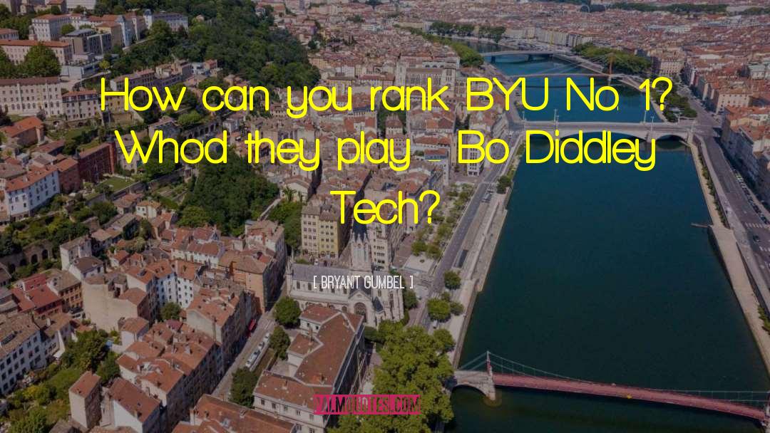 Bryant Gumbel Quotes: How can you rank BYU