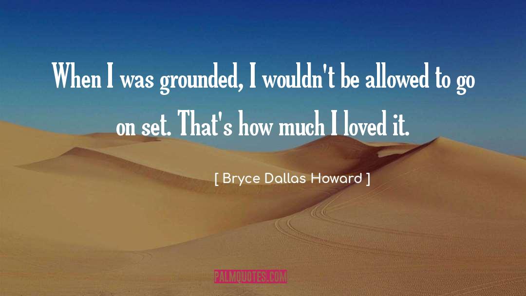 Bryce Dallas Howard Quotes: When I was grounded, I