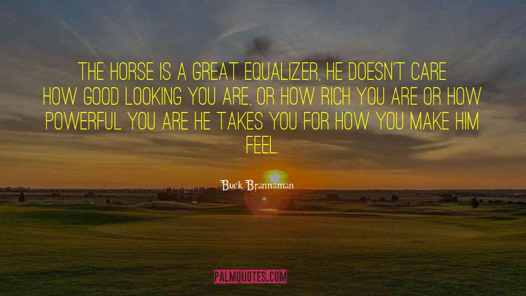 Buck Brannaman Quotes: The horse is a great