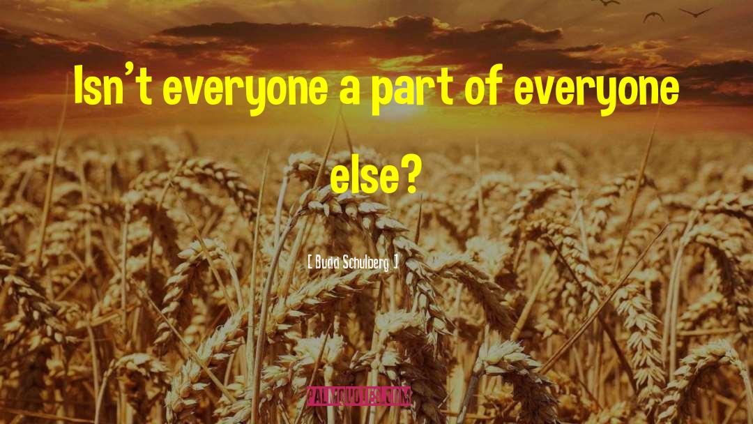 Budd Schulberg Quotes: Isn't everyone a part of