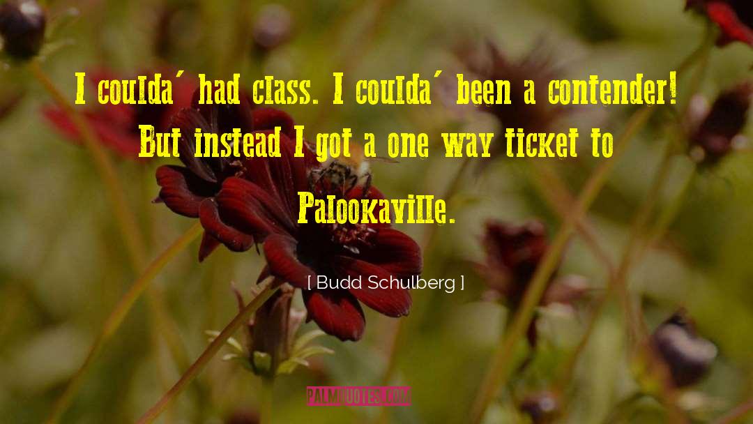 Budd Schulberg Quotes: I coulda' had class. I