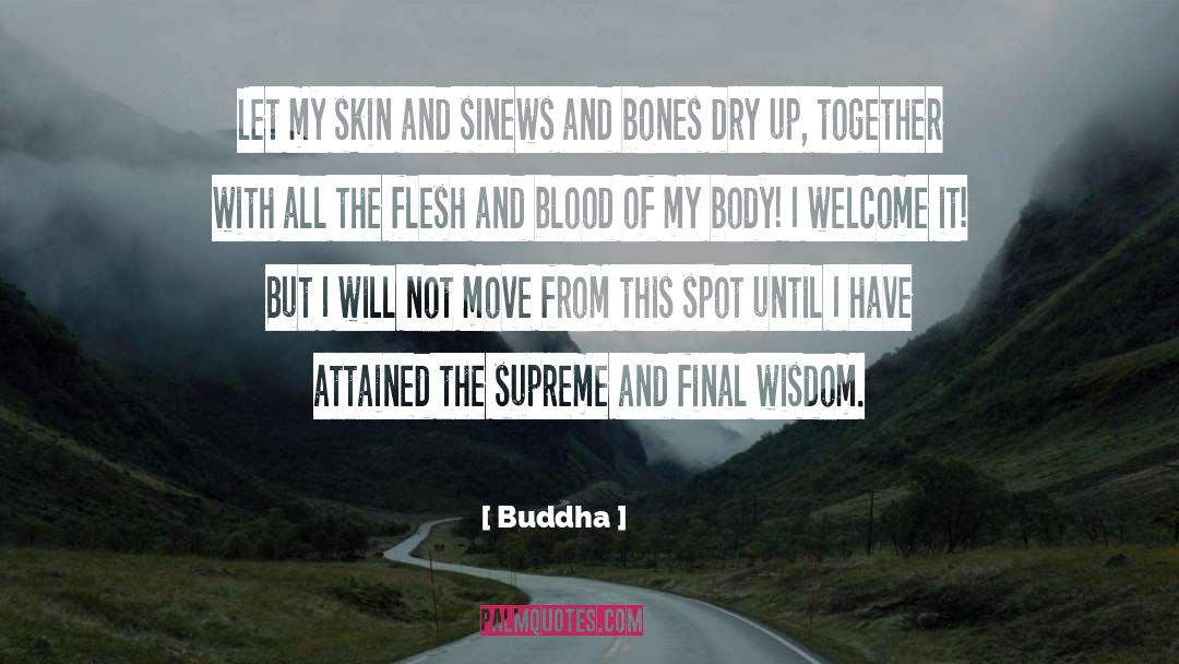 Buddha Quotes: Let my skin and sinews