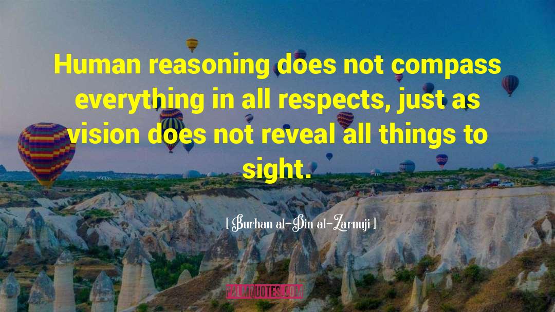 Burhan Al-Din Al-Zarnuji Quotes: Human reasoning does not compass