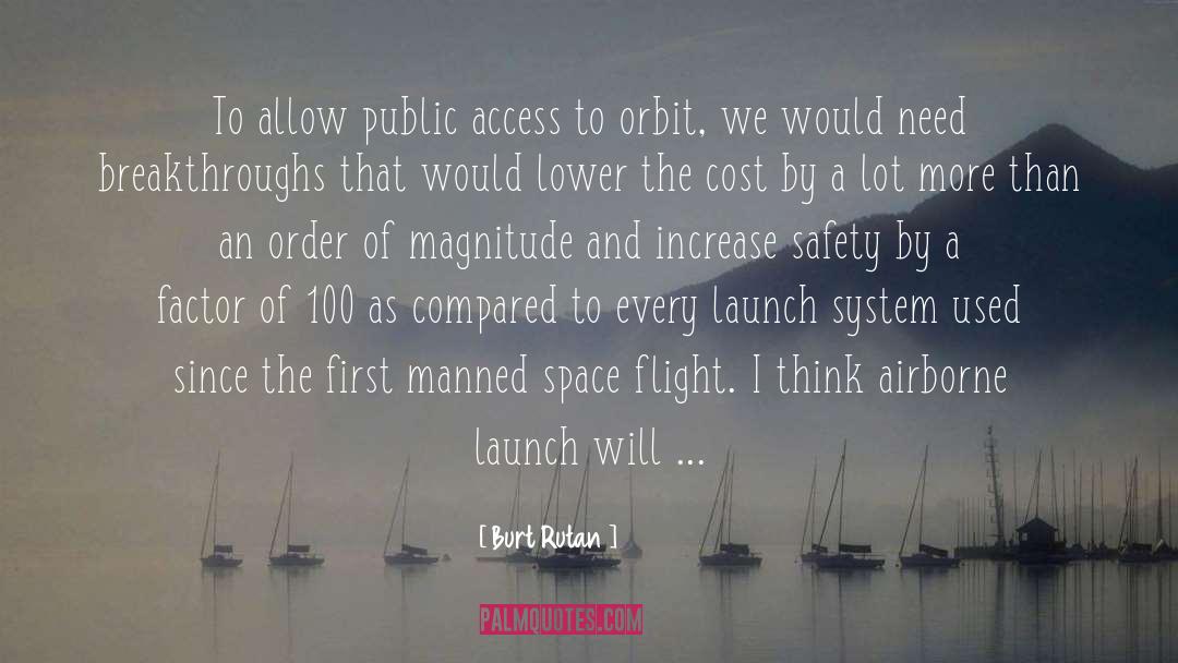 Burt Rutan Quotes: To allow public access to