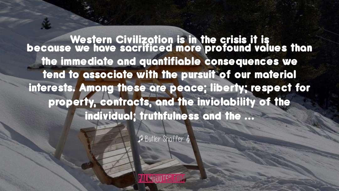 Butler Shaffer Quotes: Western Civilization is in the