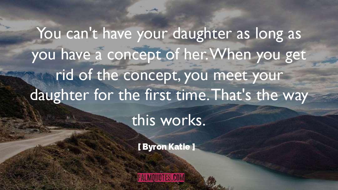 Byron Katie Quotes: You can't have your daughter