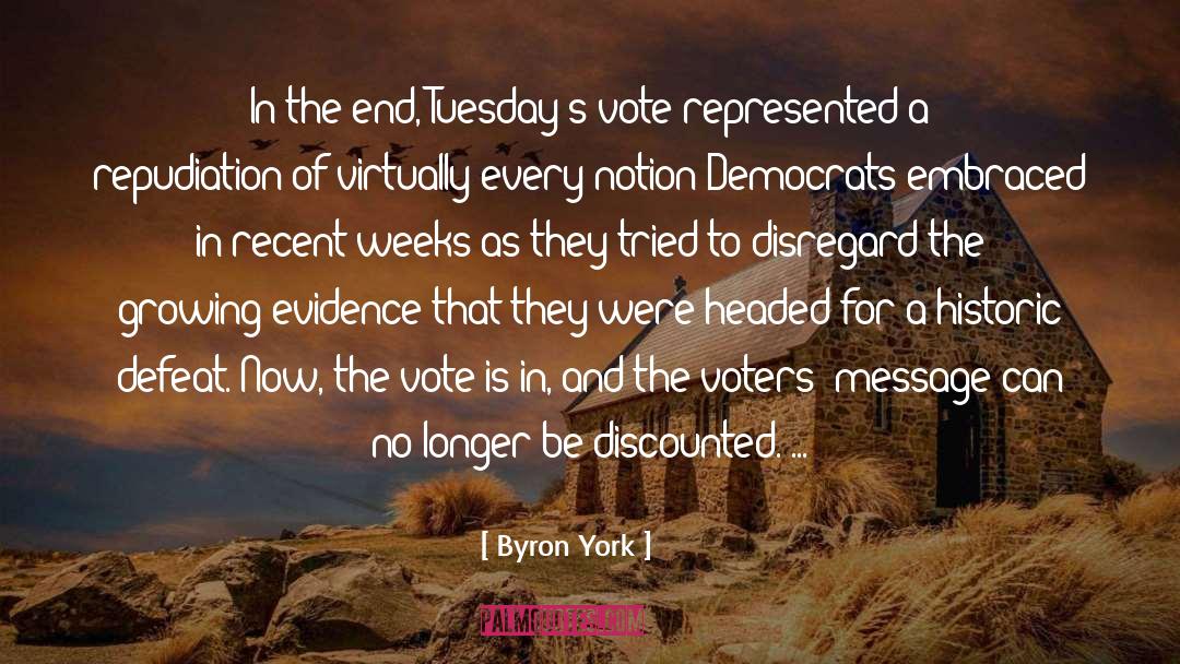 Byron York Quotes: In the end, Tuesday's vote