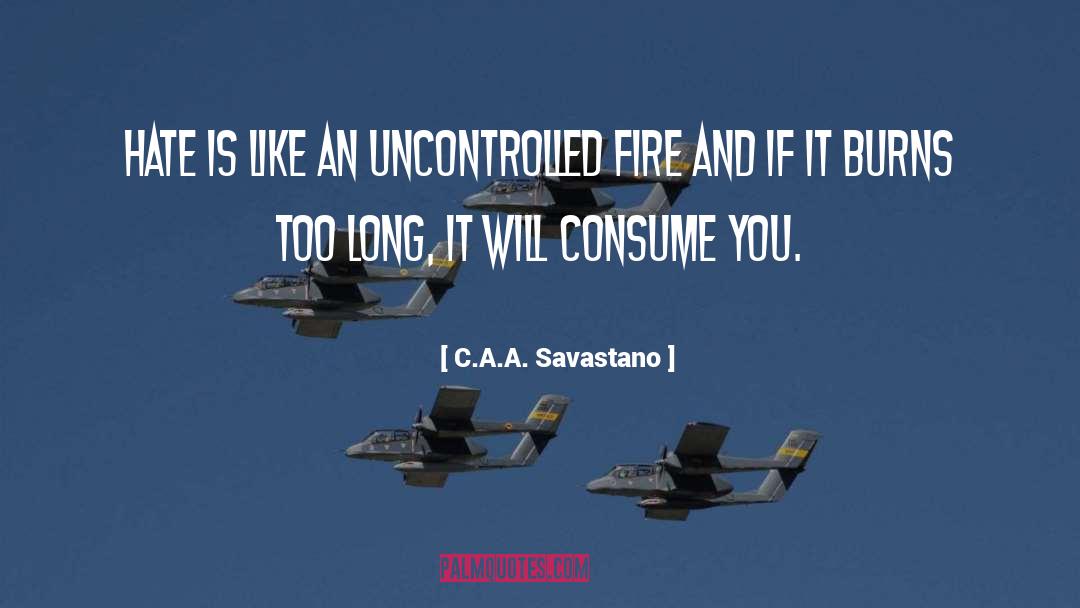 C.A.A. Savastano Quotes: Hate is like an uncontrolled