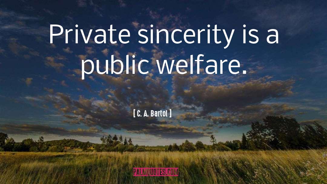C. A. Bartol Quotes: Private sincerity is a public